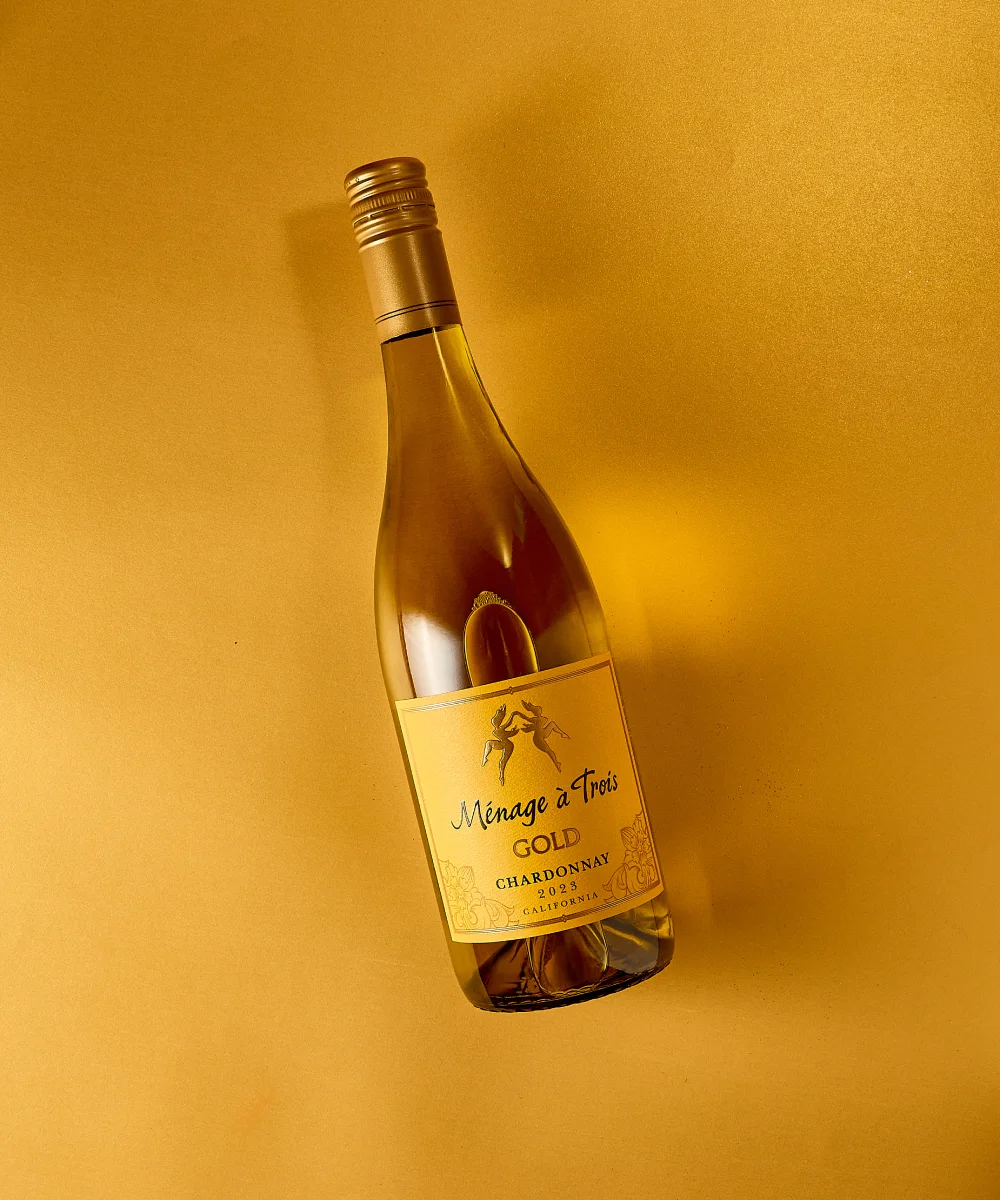 Bottle of Ménage à Trois Gold Chardonnay white wine