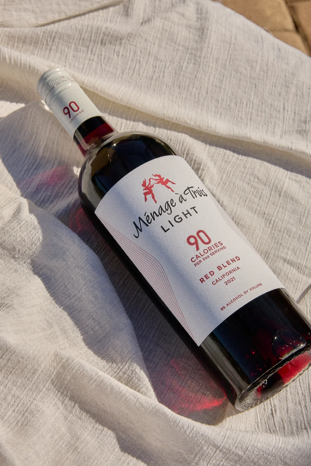 Bottle of Ménage à Trois Light Red Blend red wine